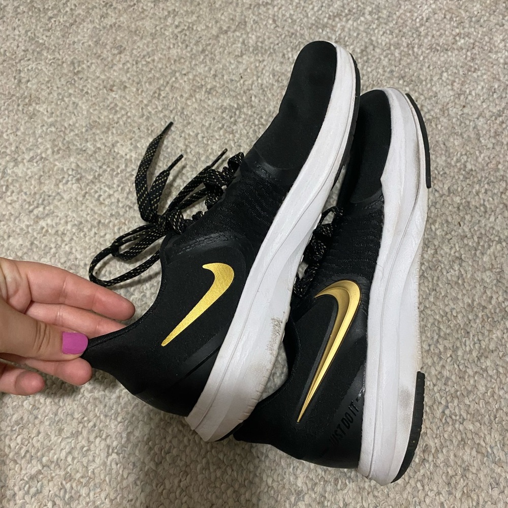 Nike running shoes- black & gold